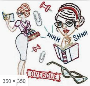 Sexy Librarians iron-on embroidery pattern by Sublime Stitching