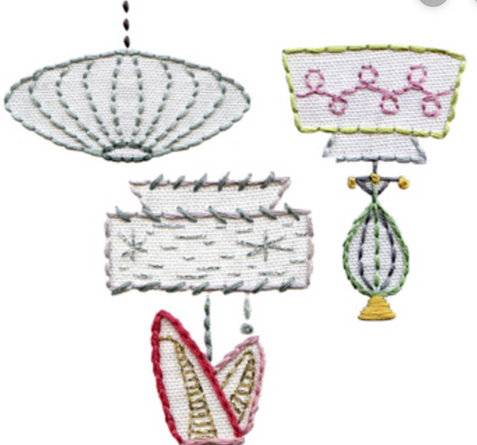 Vintage Lamps iron-on embroidery pattern by Sublime Stitching