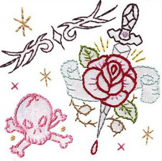 Tattoo your Towels iron-on embroidery pattern by Sublime Stitching