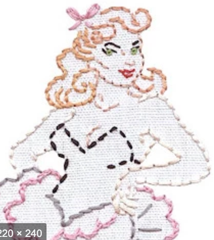 Pinups iron-on embroidery pattern by Gil Elvgren from Sublime Stitching