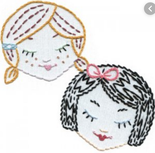 Cute Little Heads iron-on embroidery pattern by Sublime Stitching