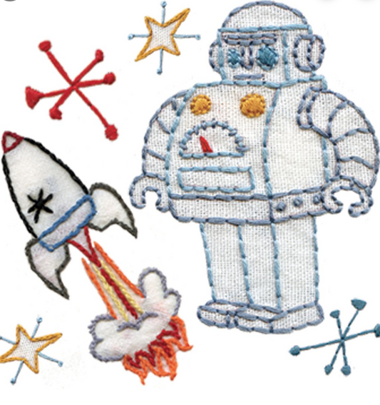 Spaced Out iron-on embroidery pattern by Sublime Stitching