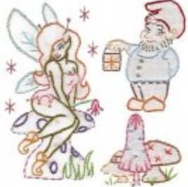 Gnomes & Fairies iron-on embroidery pattern by Sublime Stitching