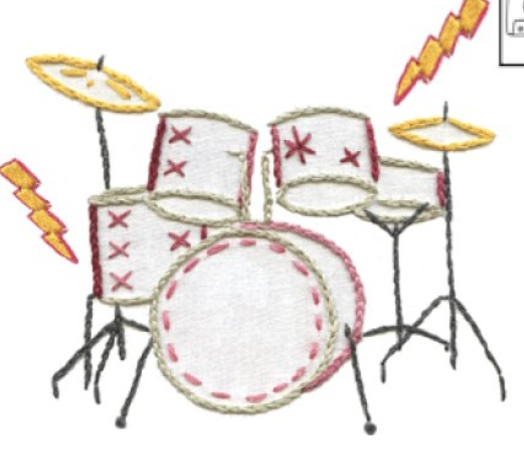 Rock 'N Roll iron-on embroidery pattern by Sublime Stitching