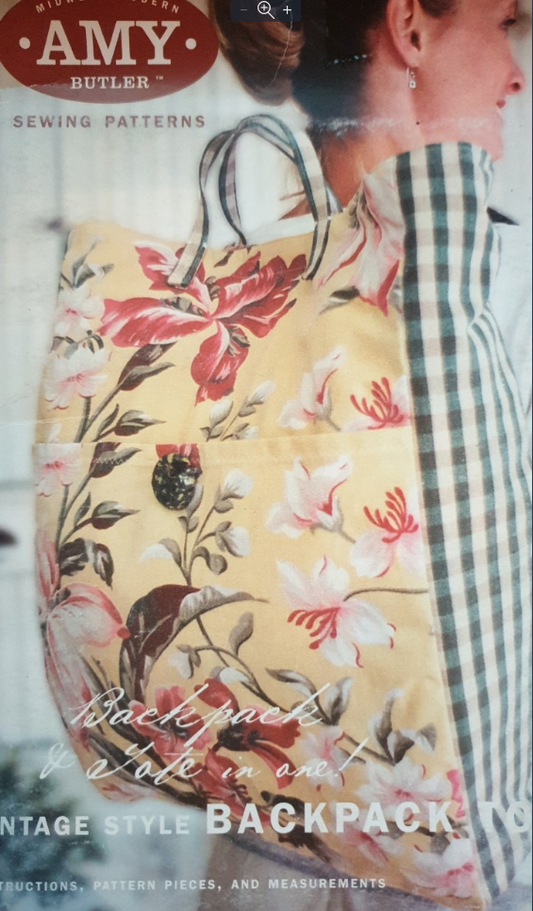 Vintage style backpack tote Pattern by Amy Butler