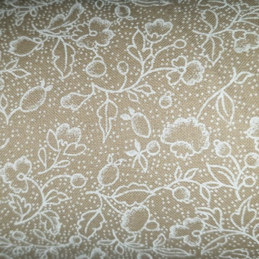 White floral teastain Wide Backing 108 wide"