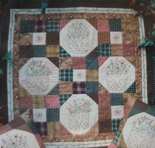 Basket Quilt and Pillows Patterns #57 by Bareroots