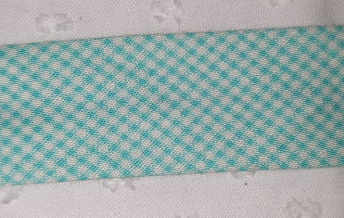 Polycotton Bias Binding 25mm aqua gingham