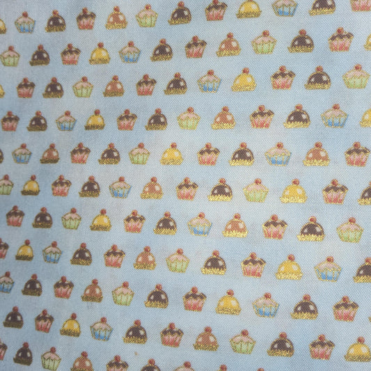 Makower Party Time cupcakes C62 (metallic)