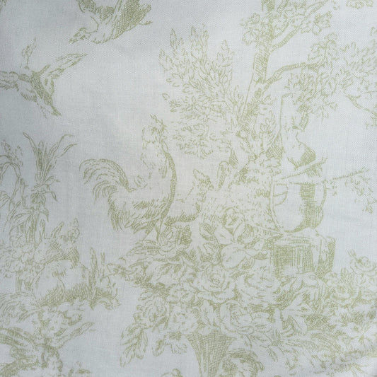 Victorian scene toile in olive green