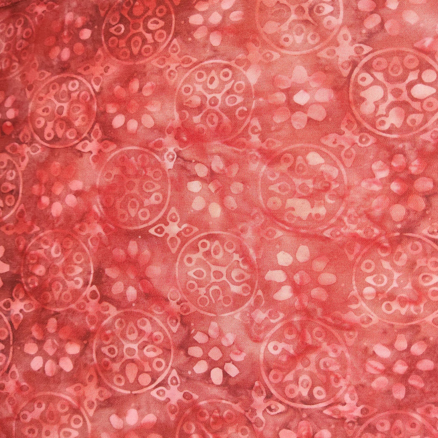 Batik - Tonga crimson patterned circles  6910