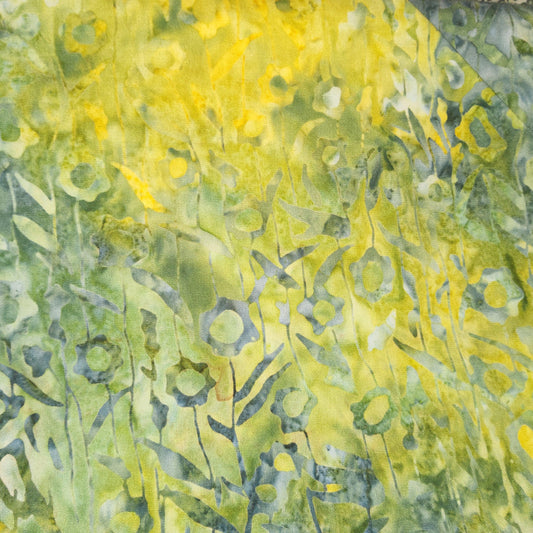 Batik - flower patch green and yellow