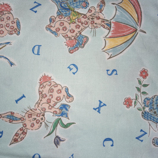 Thimbleberries Wiggles & Giggles bunnies and bears alphabet aqua 6568