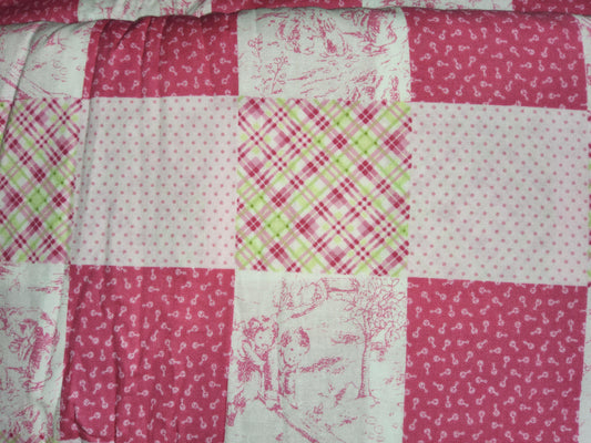 Tiny Treasures pink block toile patchwork