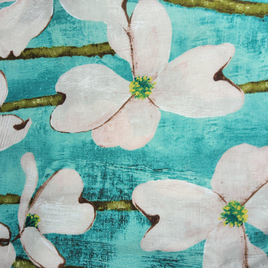 Laura Gunn Dogwood Stripe in turquoise - Michael Miller DC4267 Poppy Collection""