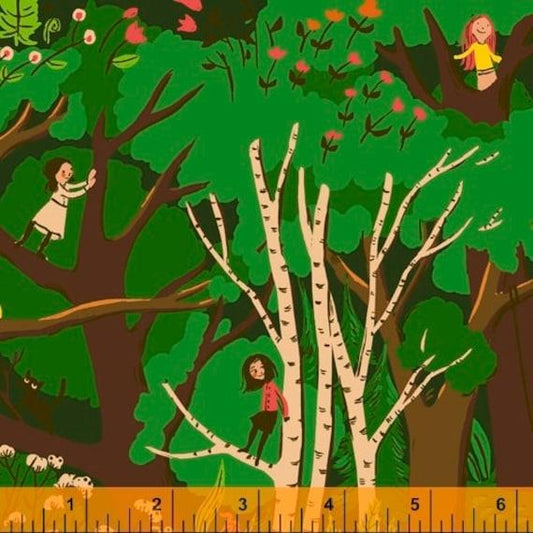 Tiger Lily by Heather Ross - Climbing Trees Green