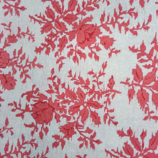 Robert's Floral Garden RJR 4806 denim with red roses