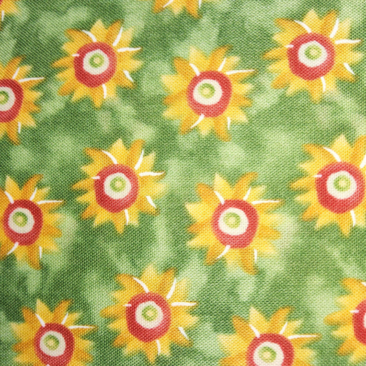 Folk Garden Sunburst Olives by Marcus Brothers R22 G388 (Kym Bowles) Green