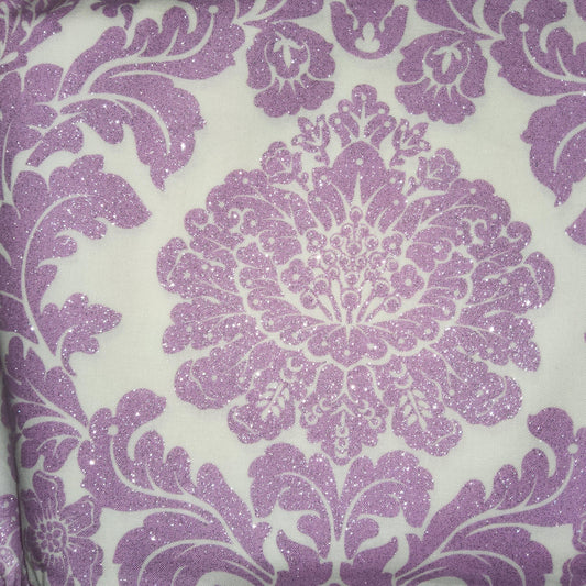 Michael Miller Delovely Damask lilac glitter CM4403