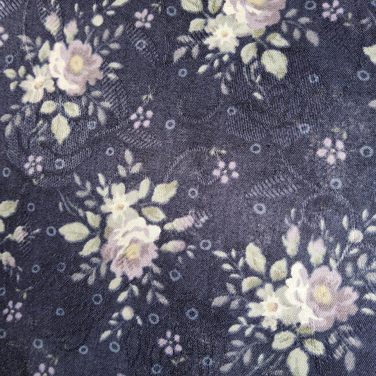 Yuwa Live Life Collection Premium Navy Floral bouquets VOILE 296394 S Z3998-1NH1 (Voile)