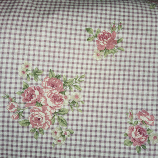 YUWA sixty-eight collection lilac gingham with posies (roses)