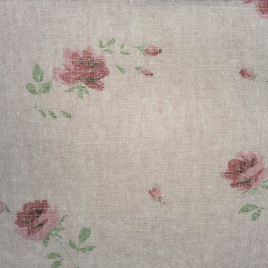 Yuwa pink floral linen cotton blend 145cm wide