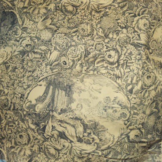 Yuwa Live Life Victorian Toile in Coffee/Black