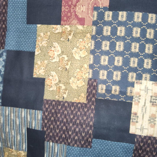 Japanese indigo patchwork print *