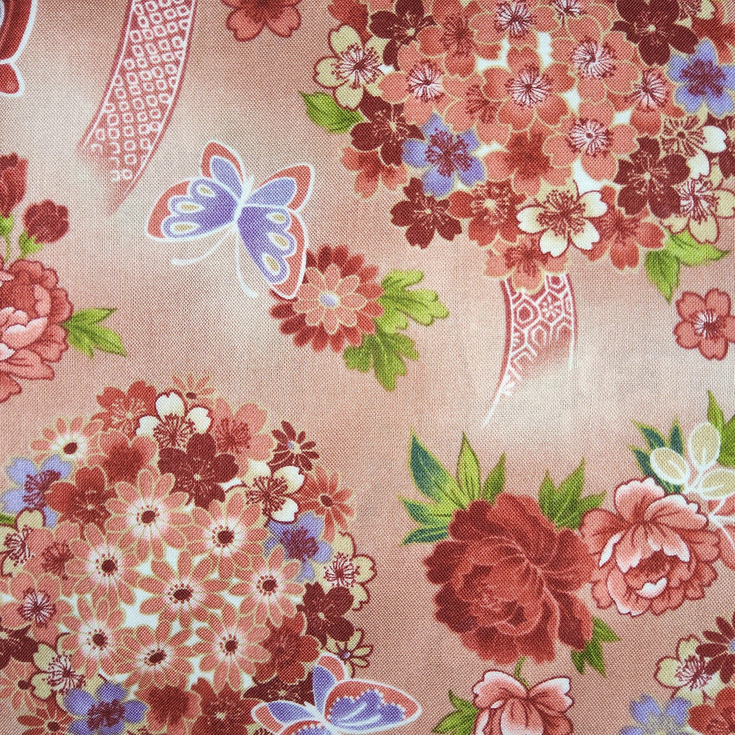 Max New Butterflies and Flowers in pink/red (Japanese) *