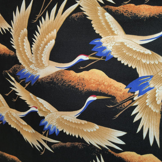 Oriental Cranes by Alfred Shaheen for Freespirit AS23 *