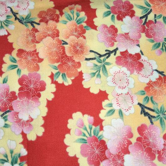 Hyakka Ryoran - HR5800R-12A Red Pink Sakura Floral * (95cm left)