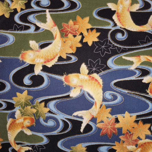 Faye Burgos metallic koi fish orange black green blue *