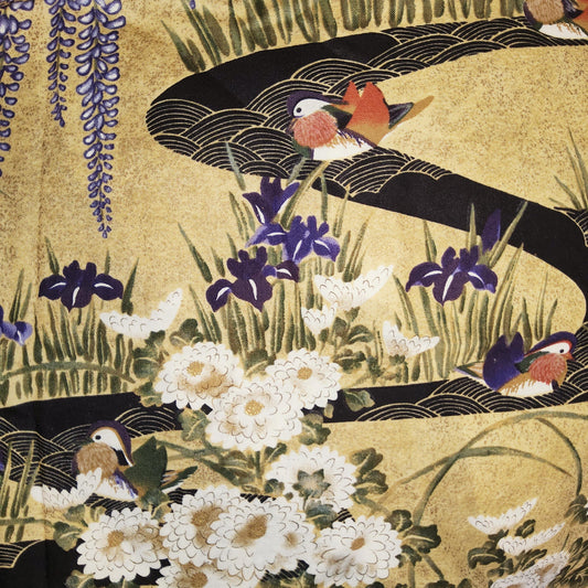Michael Miller- Golden Wood Duck Floral (half yard piece left)