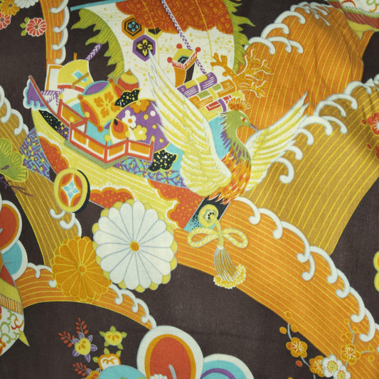 YUGYOKU for Kokka Fabrics retro floral pheonix *