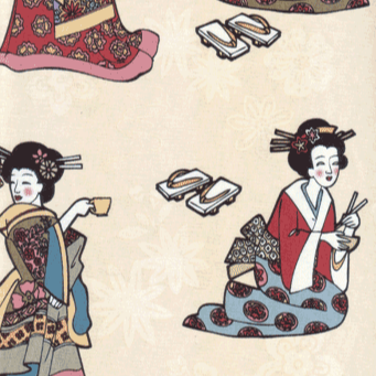 Timeless Treasures - Geisha Girls - Cream TT4054A *