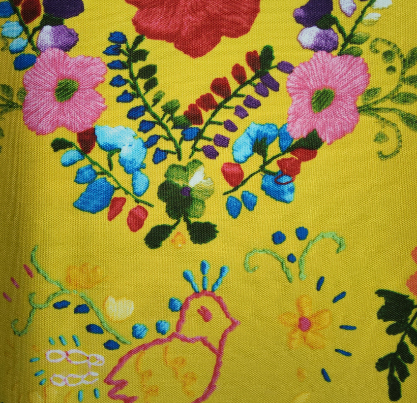 Candy Party - Sala De Bordados - Yellow Mexican Floral for KOKKA (HA3032 C32) *