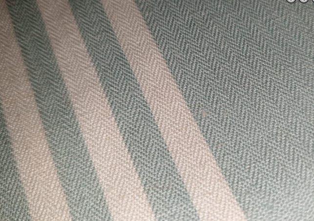 Moda Twill stripe in robin's egg blue and cream (ticking)