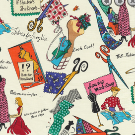 If She Sews She Knows - Michael Miller Fabric